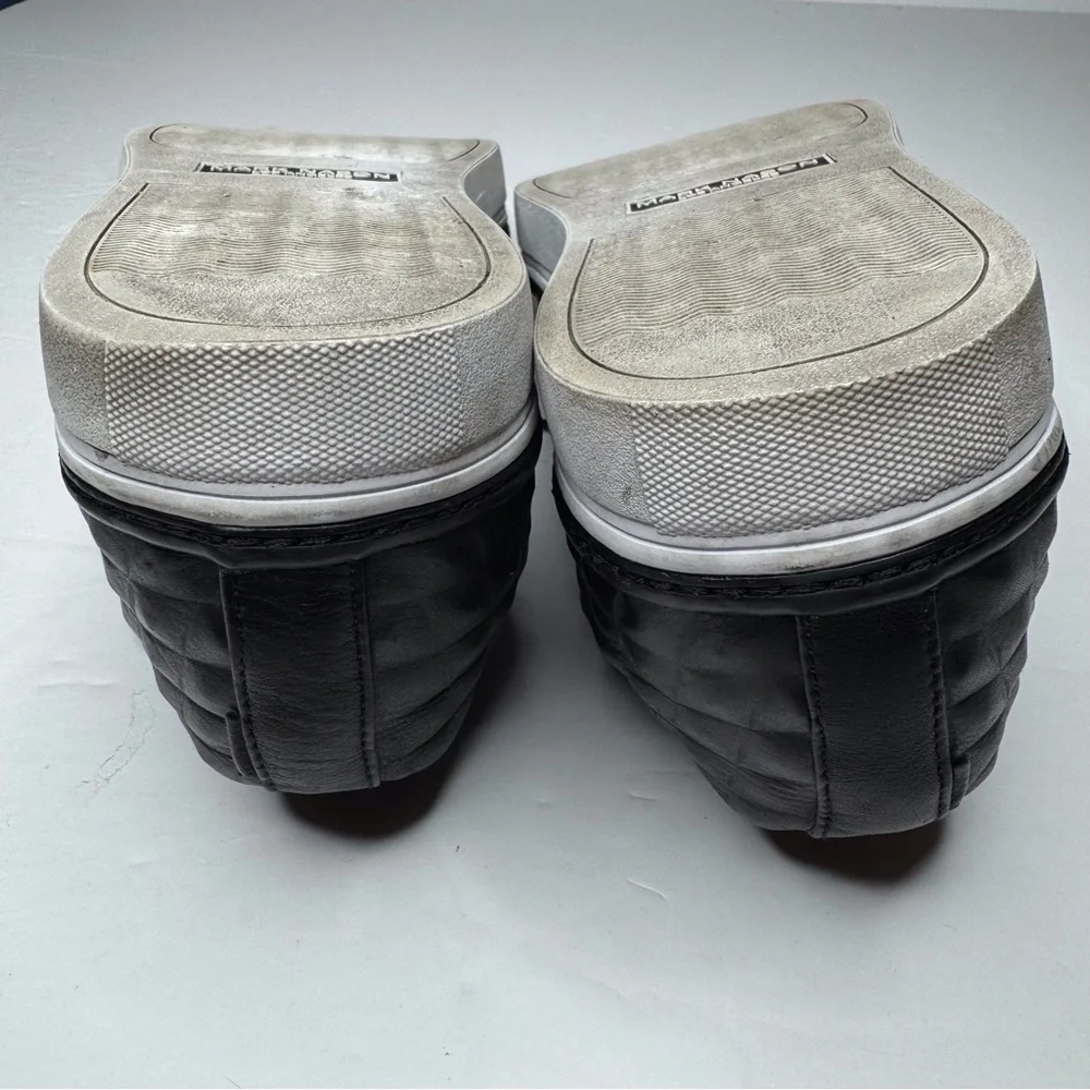 Mark Nason Fashion Sneakers Black Quilted Diamond Textured Leather Men’s US 11.5